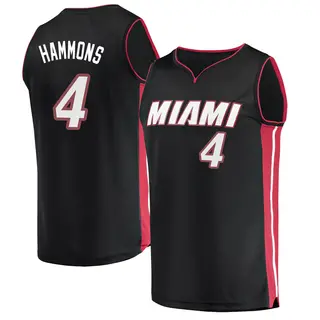 Miami Heat Men's A.J. Hammons Black Fast Break Jersey - Icon Edition