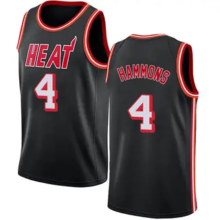 Miami Heat Men's A.J. Hammons Black Swingman Fashion Hardwood Classics Jersey