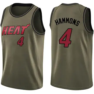 Miami Heat Men's A.J. Hammons Green Swingman Salute to Service Jersey