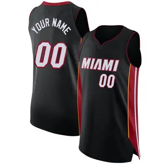 Miami Heat Men's Custom Black Authentic Jersey - Icon Edition