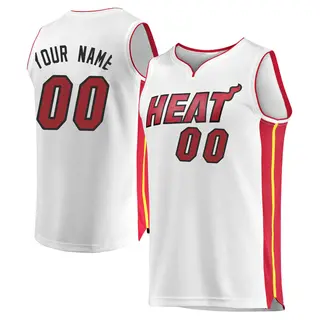 Miami Heat Men's Custom White Fast Break Jersey - Association Edition