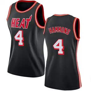 Miami Heat Women's A.J. Hammons Black Swingman Fashion Hardwood Classics Jersey