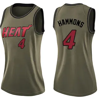 Miami Heat Women's A.J. Hammons Green Swingman Salute to Service Jersey