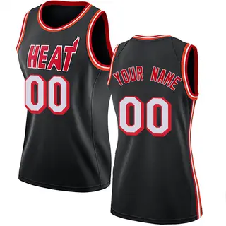 Miami Heat Women's Custom Black Swingman Fashion Hardwood Classics Jersey