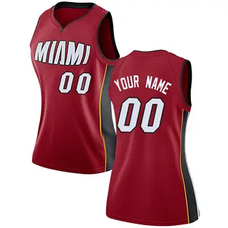 Miami Heat Women's Custom Red Swingman Jersey - Statement Edition