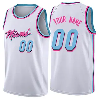 Miami Heat Youth Custom White Swingman Jersey - City Edition